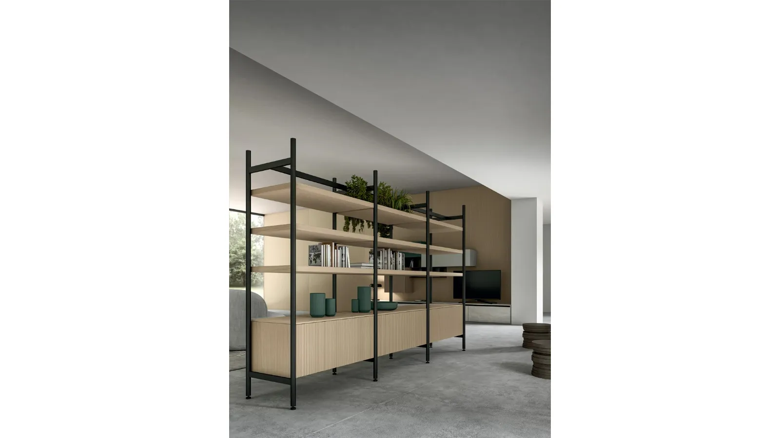 Libreria divisoria Living Glass di Arredo3