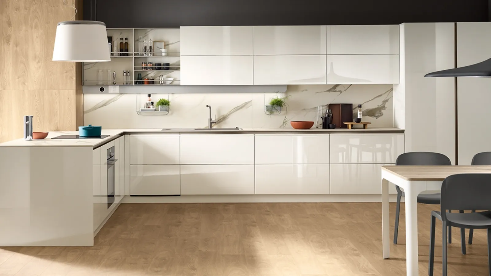 Cucina Moderna Dandy Plus Bianca Lucida di Scavolini